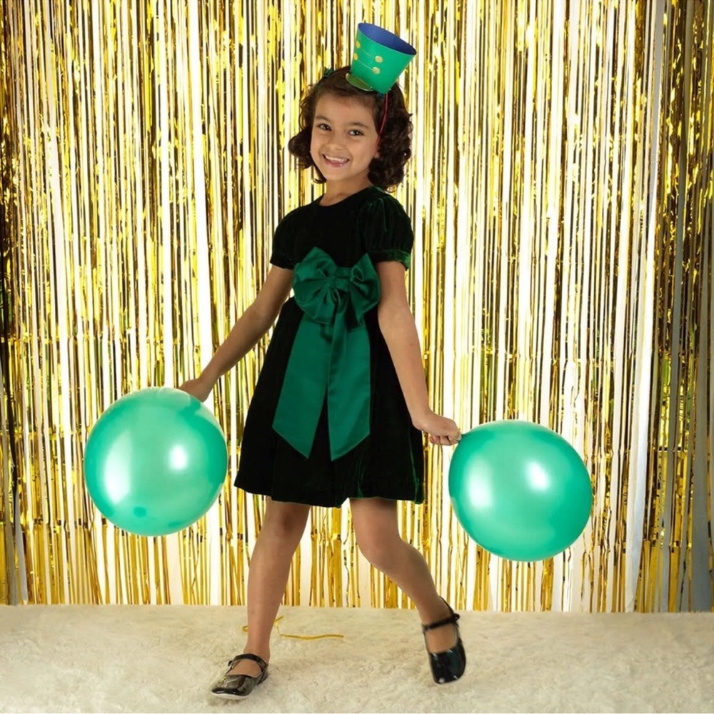 NWT Rachel Riley Girls Short Sleeve Velvet Bow Dress